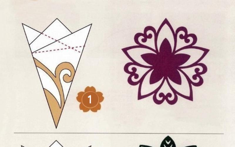 Small paper snowflakes cutting templates